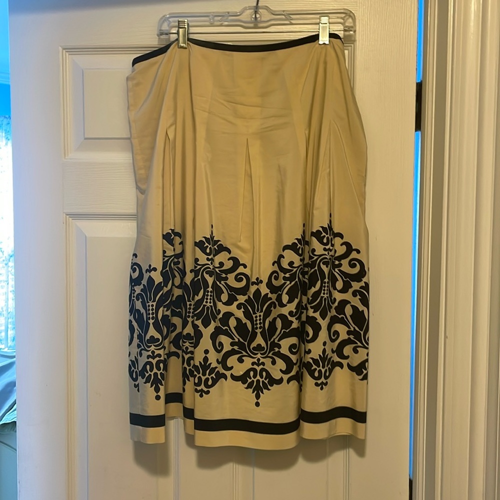 Cream and Black Vintage Skirt